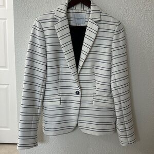 Katherine Barclay White and Black Striped Blazer